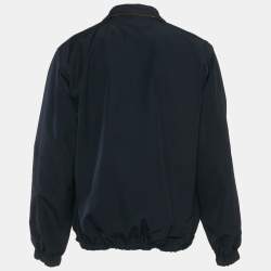 مملوكة مسبقًا جاكيت غوتشي نايلون قابل للعكس بنمط GG أزرق/بيج قياس متوسط