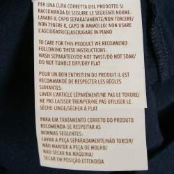 Pre Owned Gucci Blue Leather Shoulder Trim Jersey T-Shirt L