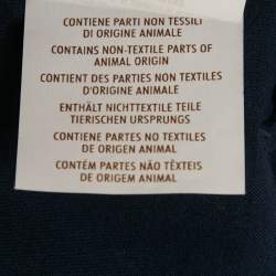 Pre Owned Gucci Blue Leather Shoulder Trim Jersey T-Shirt L