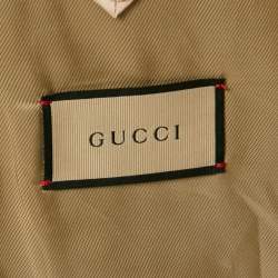 مملوكة مسبقًا Gucci Grey/Beige Check Pattern Wool Blend Double Breasted Jacket M