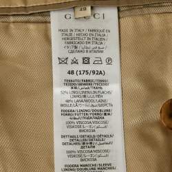 مملوكة مسبقًا Gucci Grey/Beige Check Pattern Wool Blend Double Breasted Jacket M