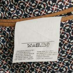 مملوكة مسبقًا جاكيت بليزر غوتشي بيج قماش مضلع بمقاس كبير جدا