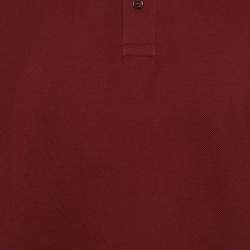 Pre Owned تي شيرت بولو محاك من القطن كريمي بخطوط ويب غوتشي مقاس متوسط