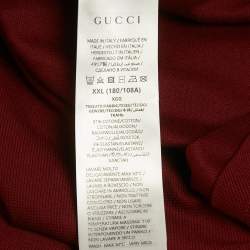 Pre Owned تي شيرت بولو محاك من القطن كريمي بخطوط ويب غوتشي مقاس متوسط