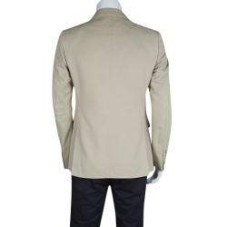 Pre Owned Gucci Beige Cotton Regular Fit Two Button Blazer L