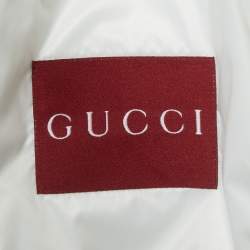 مملوكة مسبقًا Gucci Grey GG Monogram Brushed Flannel Zip Overshirt XL