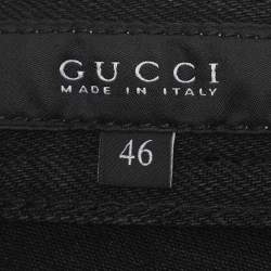 مملوكة مسبقًا بنطلون جينز قماش مطاطي عصري غووتشي أسود مقاس صغير