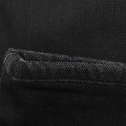 مملوكة مسبقًا بنطلون جينز قماش مطاطي عصري غووتشي أسود مقاس صغير