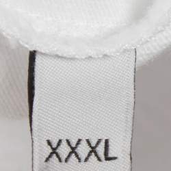 Pre Owned تي شيرت جيرسي غوتشي أبيض تريم ويب مقاس كبير جدًا جدًا جدًا