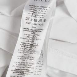 Pre Owned تي شيرت جيرسي غوتشي أبيض تريم ويب مقاس كبير جدًا جدًا جدًا