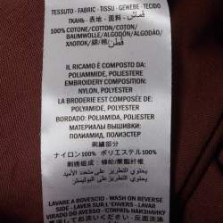 Pre Owned Gucci Dapper Dan Brown Logo Print Jersey Sequin T-Shirt XS