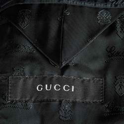 مملوكة مسبقًا Gucci Black Corduroy Logo Pocket One Buttoned Blazer L