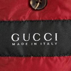 Pre Owned Gucci Brown Nylon Zip Up Bomber Jacket M 