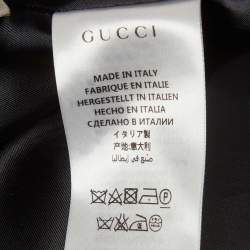 Pre Owned Gucci Blue Bee Jacquard Zip-Up Jacket L