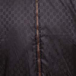 Pre Owned جاكيت بومبر غوتشي نايلون نمط أحمر/أزرق قابل للعكس مقاس وسط