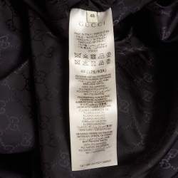 Pre Owned جاكيت بومبر غوتشي نايلون نمط أحمر/أزرق قابل للعكس مقاس وسط