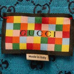 Pre Owned شورت غوتشي قماش جينز جاكارد أزرق برمودا مقاس كبير