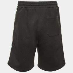 مملوكة مسبقًا شورت غووتشي جيرسي مبطن جي جي أسود بخطوط ويب مقاس صغير