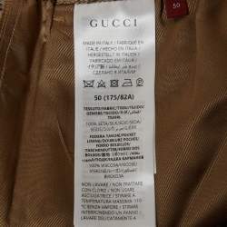 Pre Owned شورت غوتشي قطن جاكار بني مطوي متوسط