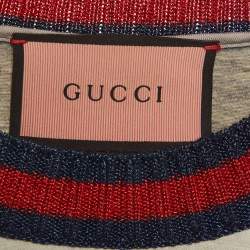 Pre Owned سويت شيرت غوتشي بيج بطبعة جماجم من قماش النيوبرين مقاس متوسط