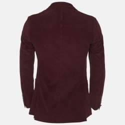 Pre Owned Gucci Burgundy Corduroy Regular Fit Blazer S