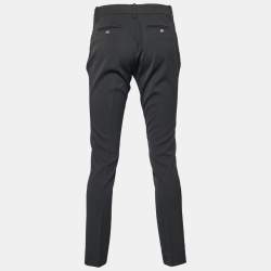 Pre Owned بنطلون غوتشي قماش صوف أسود عادي مقاس متوسط - ميديم