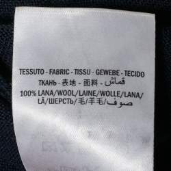 مملوكة مسبقًا Gucci Navy Blue Web Trim Wool Knit Cardigan S