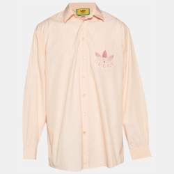 مملوكة مسبقًا Gucci x Adidas Orange Logo Embroidered Shirt S