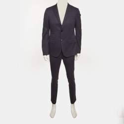 Pre Owned Gucci Navy Blue Wool Regular Fit Blazer & Pants Suit M