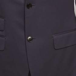 Pre Owned Gucci Navy Blue Wool Regular Fit Blazer & Pants Suit M
