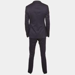 Pre Owned Gucci Navy Blue Wool Regular Fit Blazer & Pants Suit M