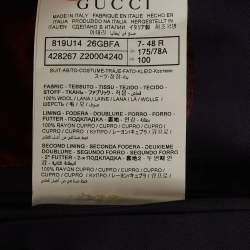 Pre Owned Gucci Navy Blue Wool Regular Fit Blazer & Pants Suit M