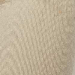 Pre Owned Gucci Beige GG Intarsia Wool Cardigan M