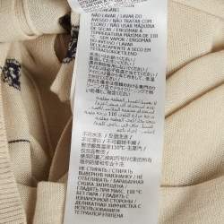 Pre Owned Gucci Beige GG Intarsia Wool Cardigan M
