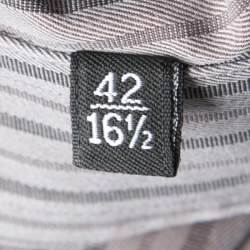 Gucci Grey Striped Cotton Long Sleeve Button Front Shirt XL