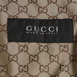 مملوكة مسبقًا Gucci Beige GG Supreme Monogram Synthetic Windbreaker Jacket XS