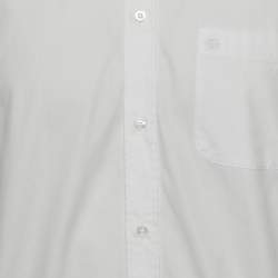 Pre Owned Gucci White Logo Embroidered Cotton Zagir Shirt XL