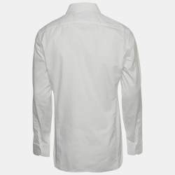 Pre Owned Gucci White Logo Embroidered Cotton Zagir Shirt XL