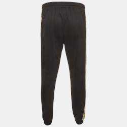 Pre Owned Gucci Black Jersey Side Stripe Drawstring Joggers M 