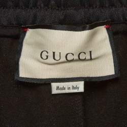 Pre Owned Gucci Black Jersey Side Stripe Drawstring Joggers M 