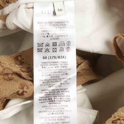 Pre Owned Gucci Beige Monogram Jacquard Drawstring Trouser L