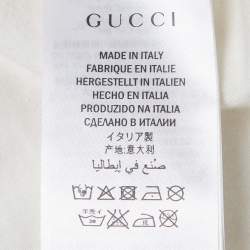 Pre Owned Gucci X Disney White Donald Duck Embroidery Jersey Distress T-Shirt XS