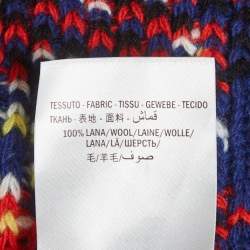 Pre Owned Gucci Multicolor Stripe Intarsia Knit Angry Cat Sweater XS