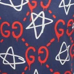 Pre Owned Gucci Navy Blue Ghost Star Print Jersey Short Sleeve T-Shirt XS