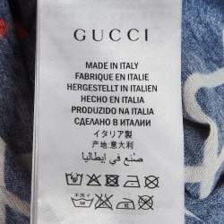 Pre Owned Gucci Navy Blue Ghost Star Print Jersey Short Sleeve T-Shirt XS