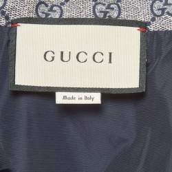 Pre Owned Gucci Multicolor Nylon GG Supreme Web Stripe Zip Up Jacket M 