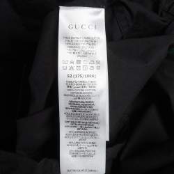 Pre Owned Gucci Black Cotton Web Stripe Drawstring Windbreaker Hoodie XL 