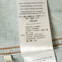 Pre Owned Gucci Blue Scribble Writing Leopard-Collared Denim Jacket L