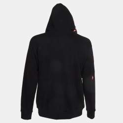 Pre Owned Gucci Black Spiritismo Logo Embellished Cotton Hoodie M