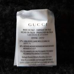 Gucci Black Chunky Rib Knit Wool Mohair Crew Neck Sweater S